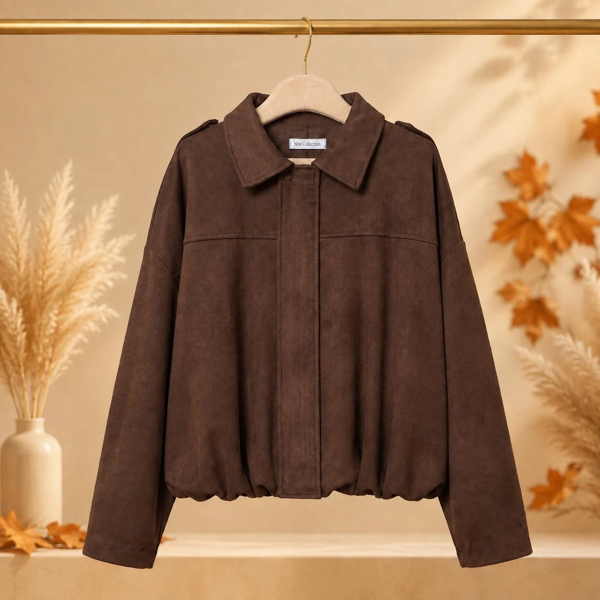 Curvy Damen Oversize-Bikerjacke in Veloursoptik Größe 38–50 – Ansicht 2