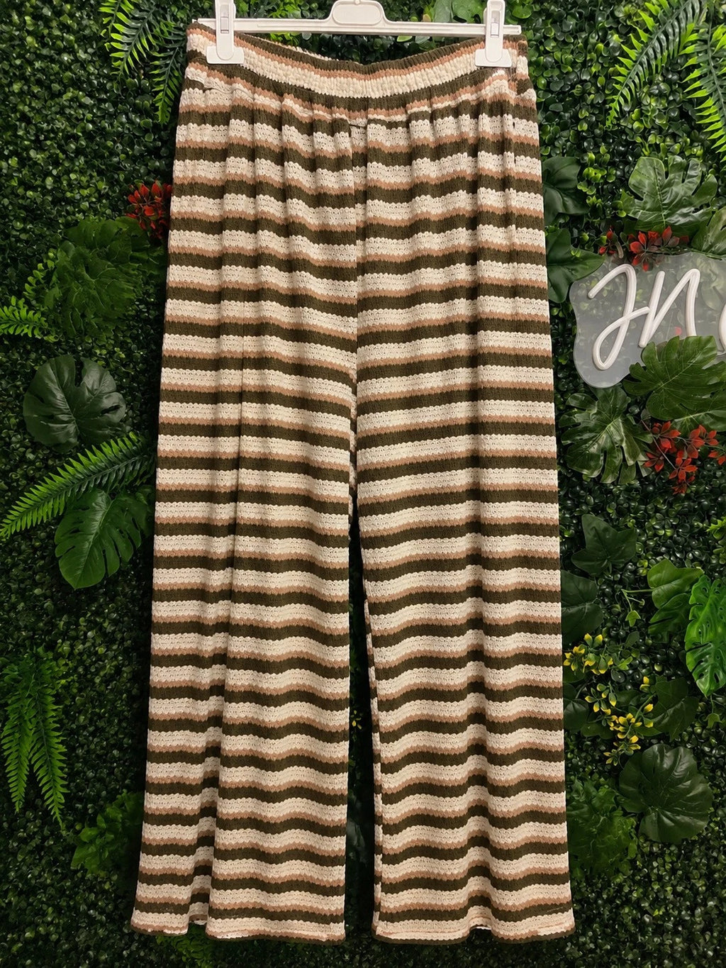 Curvy Damen Palazzohose gestreift mit Stretchbund – Ansicht 2