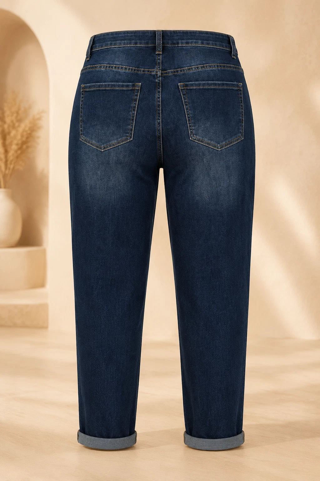 G-Smack Curvy Damen Stretchjeans dunkelblau mit Strass Größe 48–60 – Ansicht 4