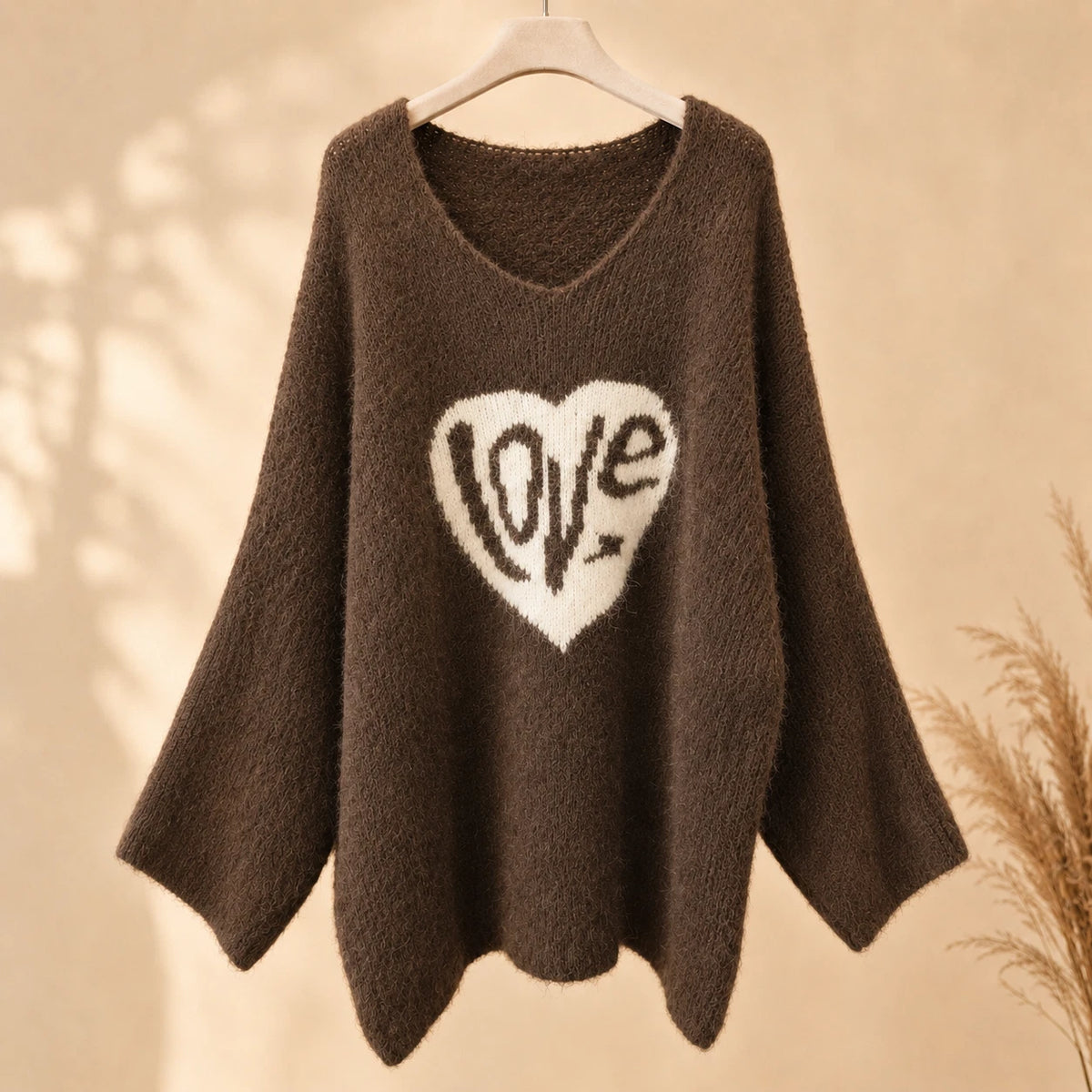 Curvy Damen Kuschelpullover LOVE Herz Oversize bis Größe 60/62 – Ansicht 6