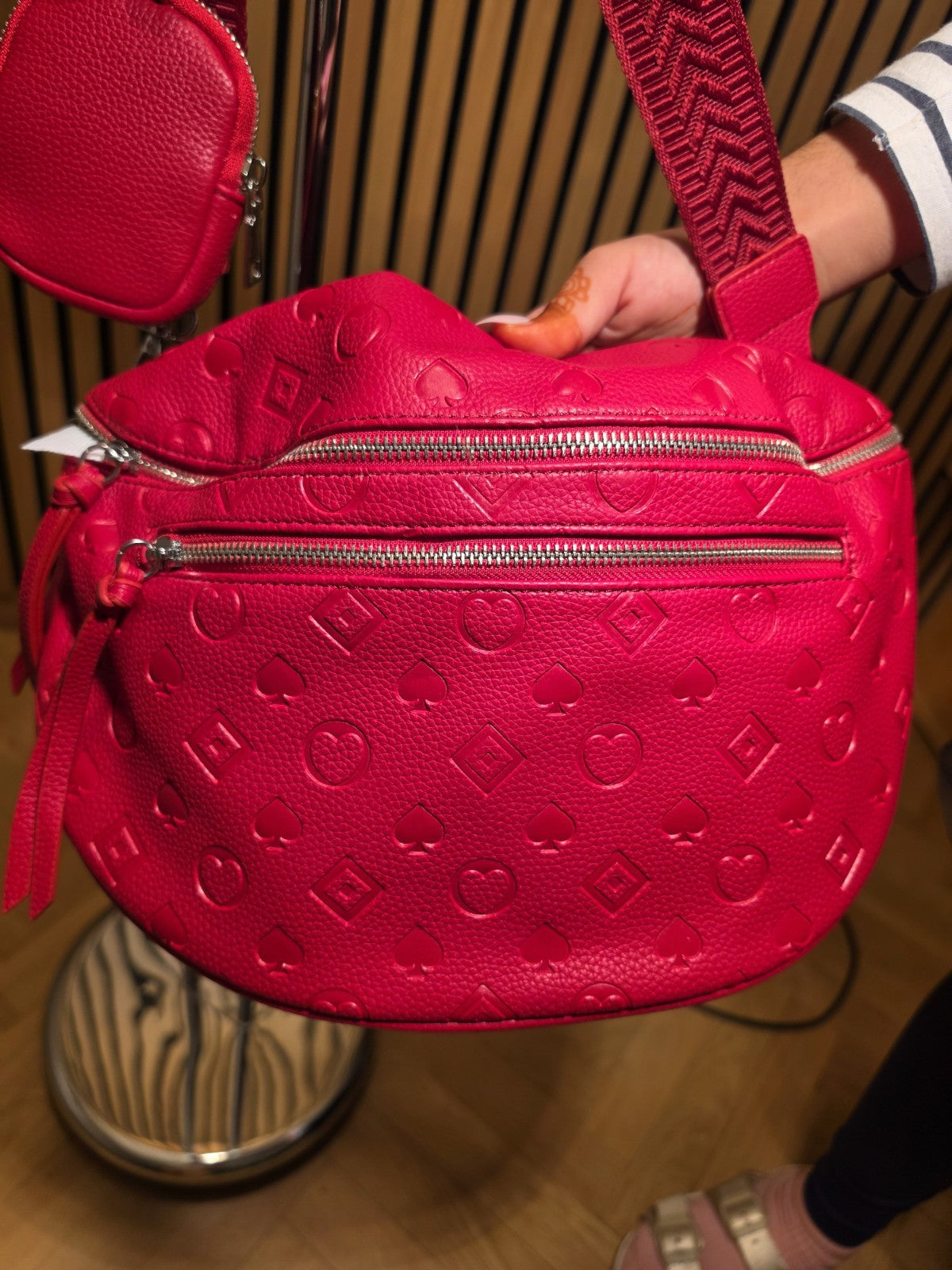 Damen Bauchtasche Umhängetasche Crossbody Rot Handtasche Trend – Produktbild 4