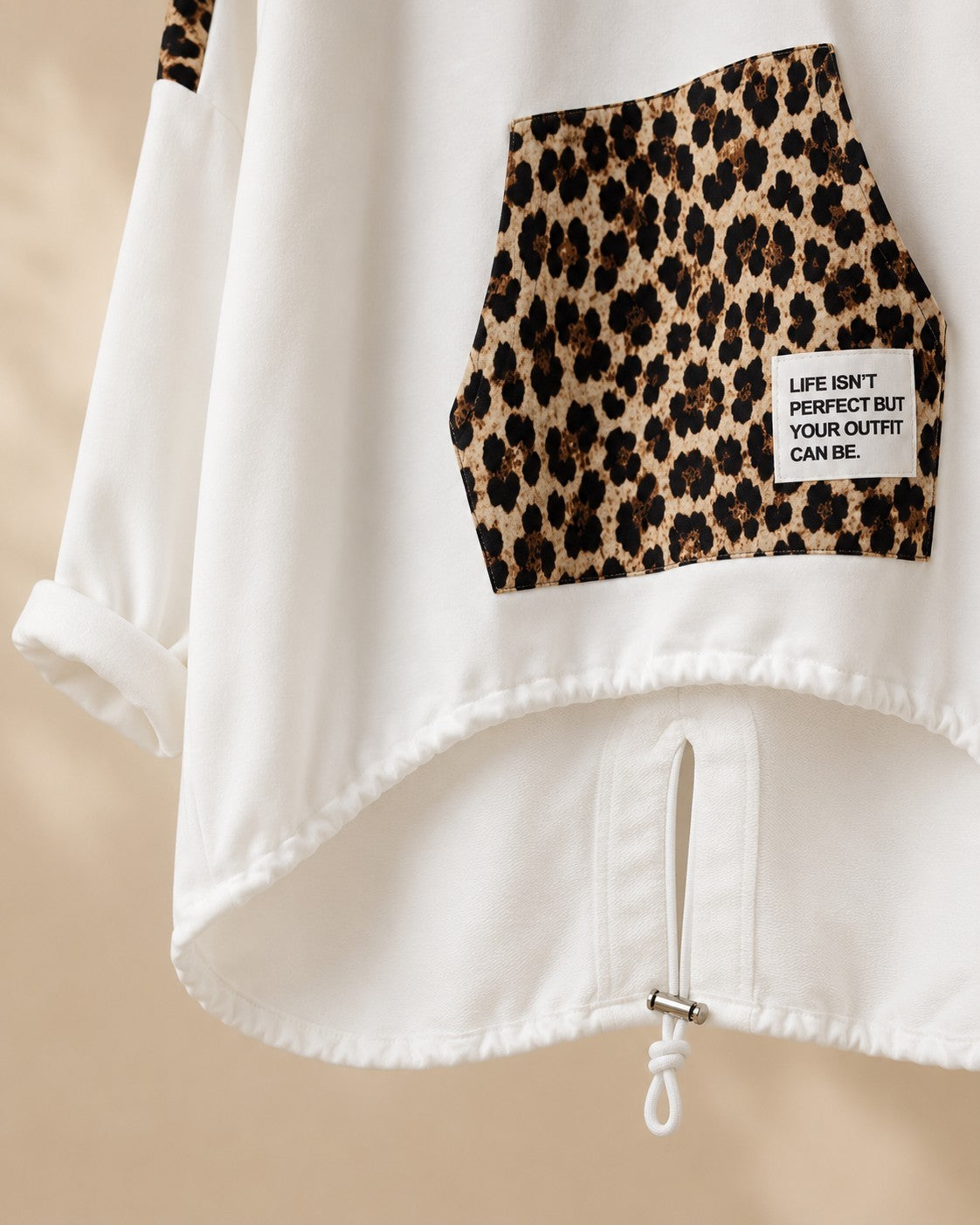 Damen Oversize Sweatshirt Tunika Leo Butterstoff Kapuze Größe 54/56 – Produktbild 15
