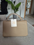 Paolo Bags Damen Handtasche Beige Taupe Elegant Business Shopper – Produktbild 1