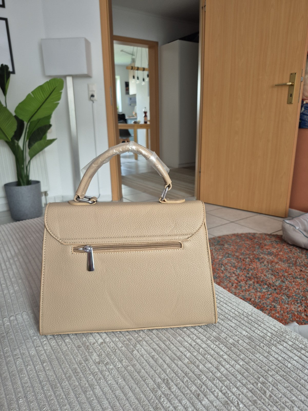 Paolo Bags Damen Handtasche Beige Taupe Elegant Business Shopper – Produktbild 2
