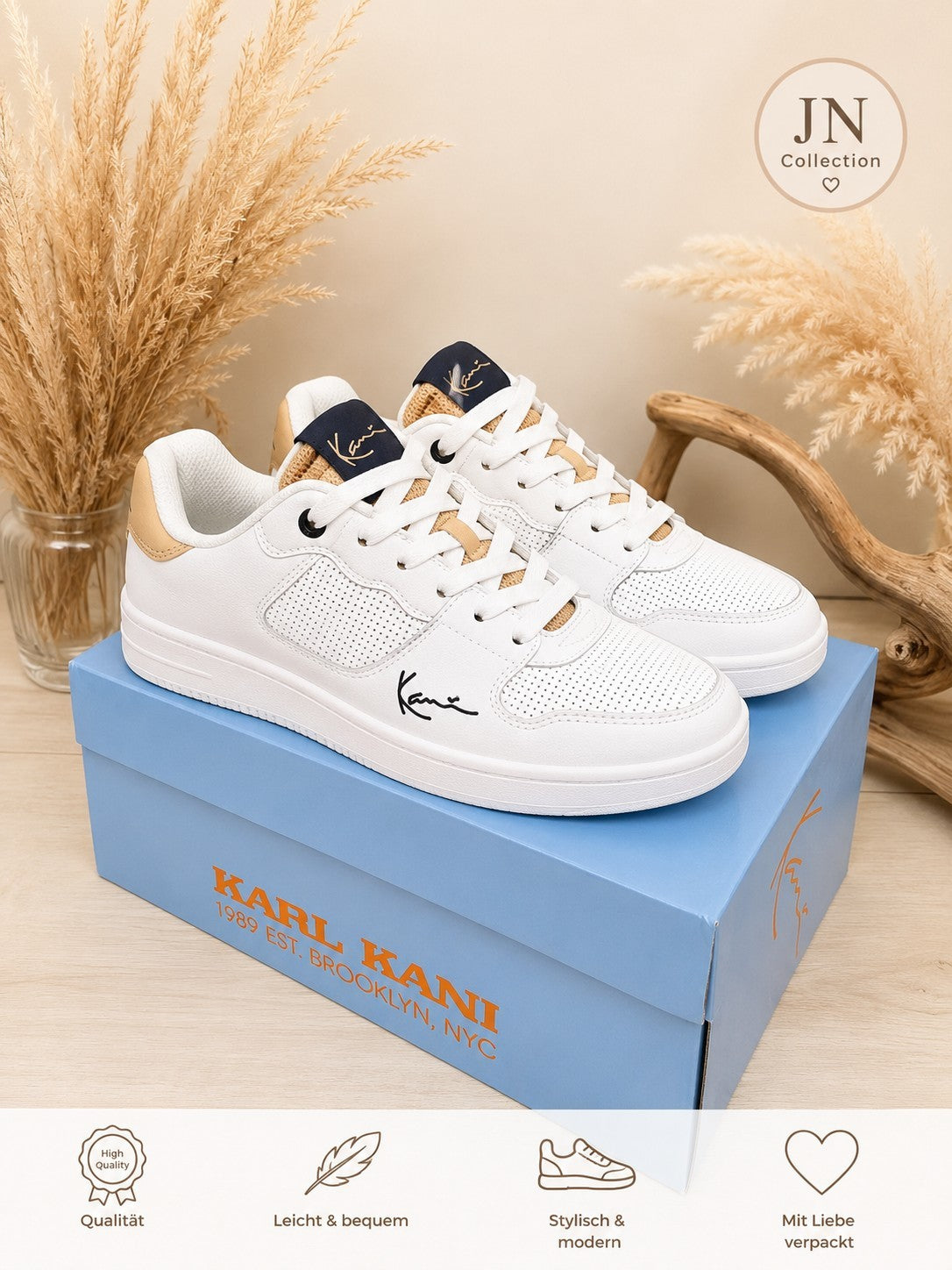 Karl Kani 89 PRM Sneaker Herren Weiß Beige Größe 43 US 9,5 OVP – Produktbild 1