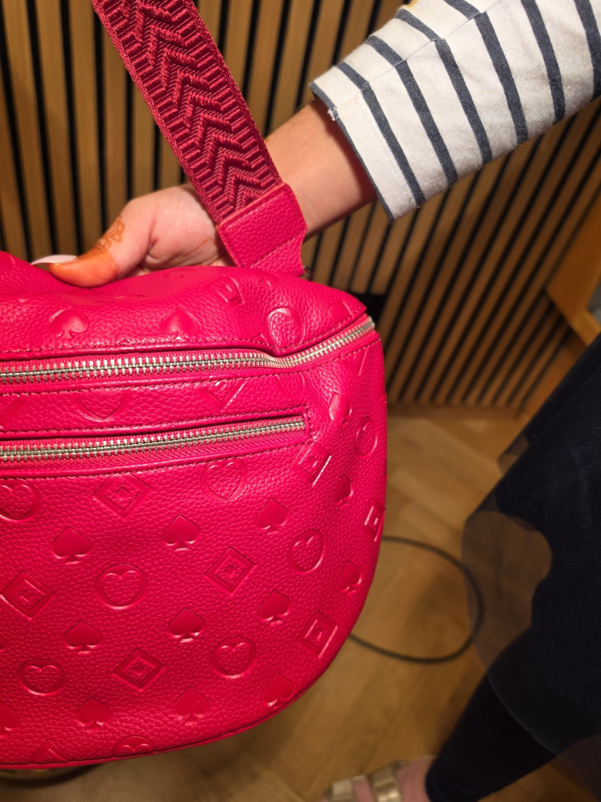 Damen Bauchtasche Umhängetasche Crossbody Rot Handtasche Trend – Produktbild 5