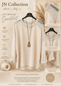 Moda Italy Damen Zweiteiler Butterstoff Netzdetail Sternkette Beige 42-54 – Produktbild 1