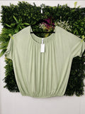 Damen Oversize T-Shirt Mintgrün Baumwolle AA 80 cm Größe 54–58 – Produktbild 1