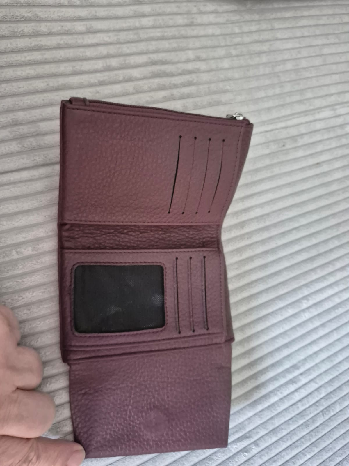 Damen Geldbörse Bordeaux Dunkelrot Portemonnaie Geldbeutel Kartenfach elegant – Produktbild 3