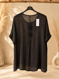Damen Oversize-Tunika mit Blumen aus Baumwolle – Einheitsgröße – Produktbild 1