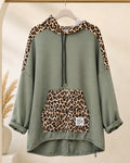 Damen Oversize Sweatshirt Tunika Leo Butterstoff Kapuze Größe 54/56 – Produktbild 1