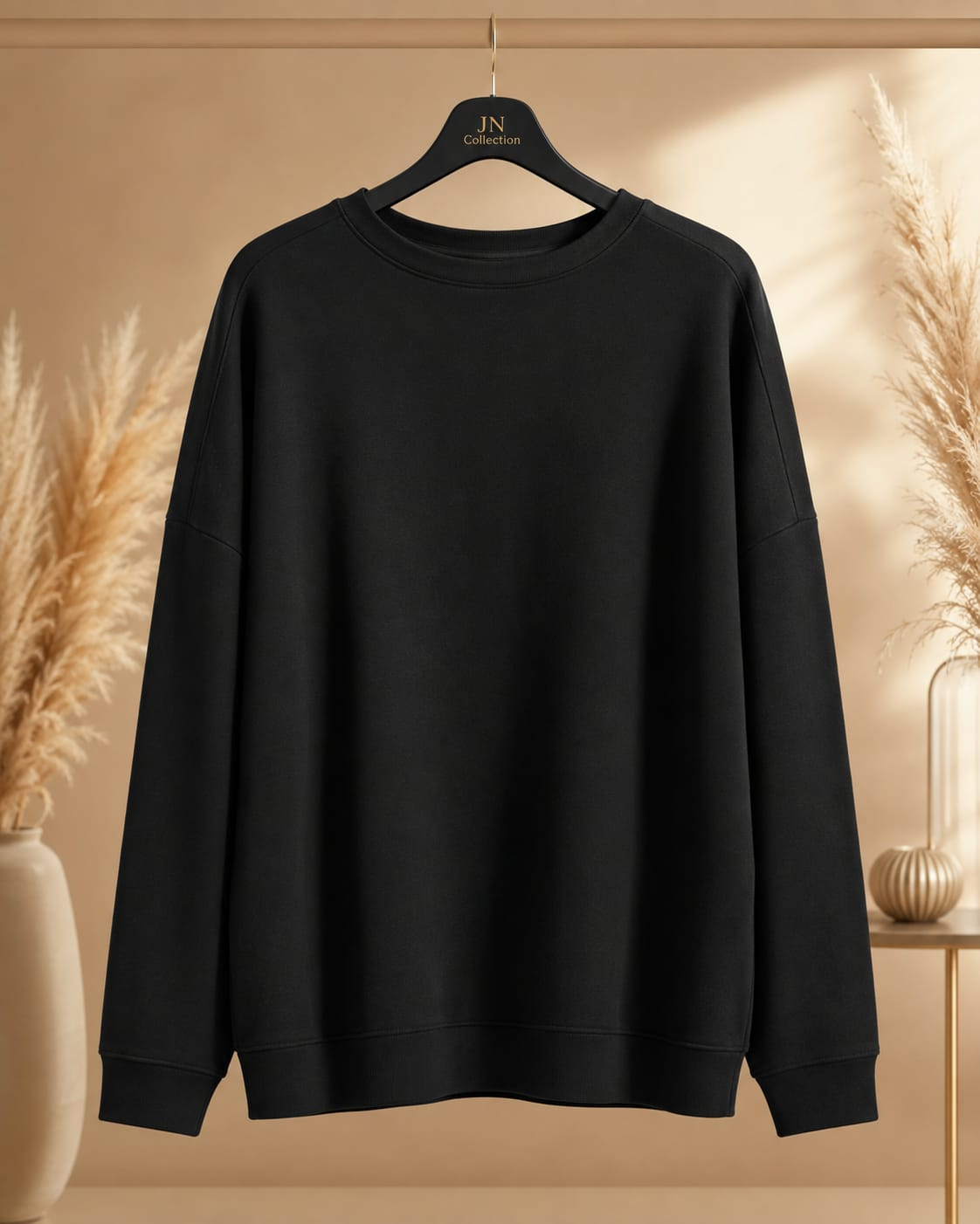 Damen Oversize Sweater Schwarz RADI Print Butterstoff Viskose Stretch bis Größe 56 – Produktbild 2