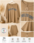 Damen Oversize T-Shirt BRKLYN 1989 Camel 48-54 Vintage Made in Italy XXL Top – Produktbild 1