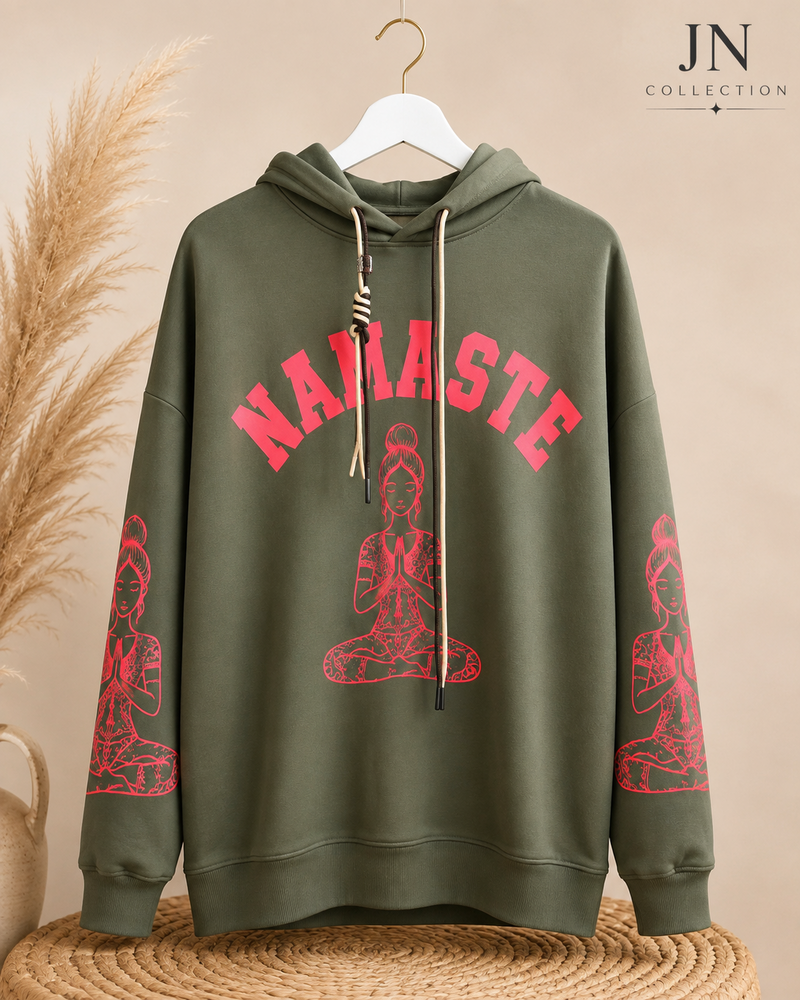 Curvy Oversize-Hoodie Damen „Namaste“ 44–56 | Butterstoff