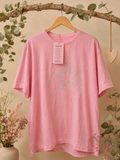Tenkie Damen T-Shirt Rosa Strass Stern Glitzer Longshirt Größe 40-46 – Produktbild 1