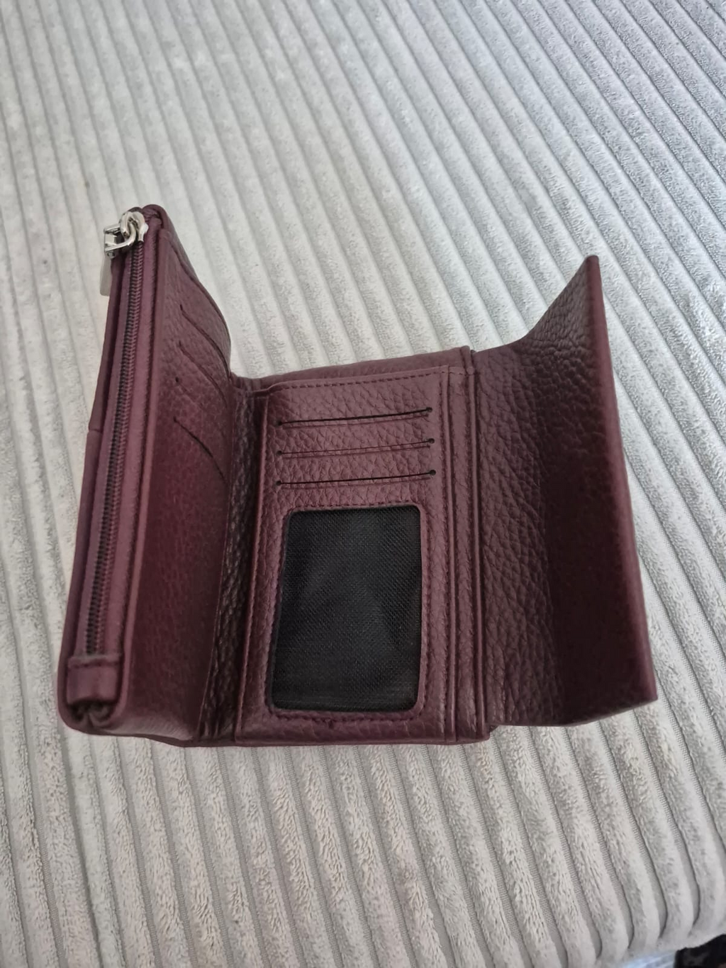 Damen Geldbörse Bordeaux Dunkelrot Portemonnaie Geldbeutel Kartenfach elegant – Produktbild 4