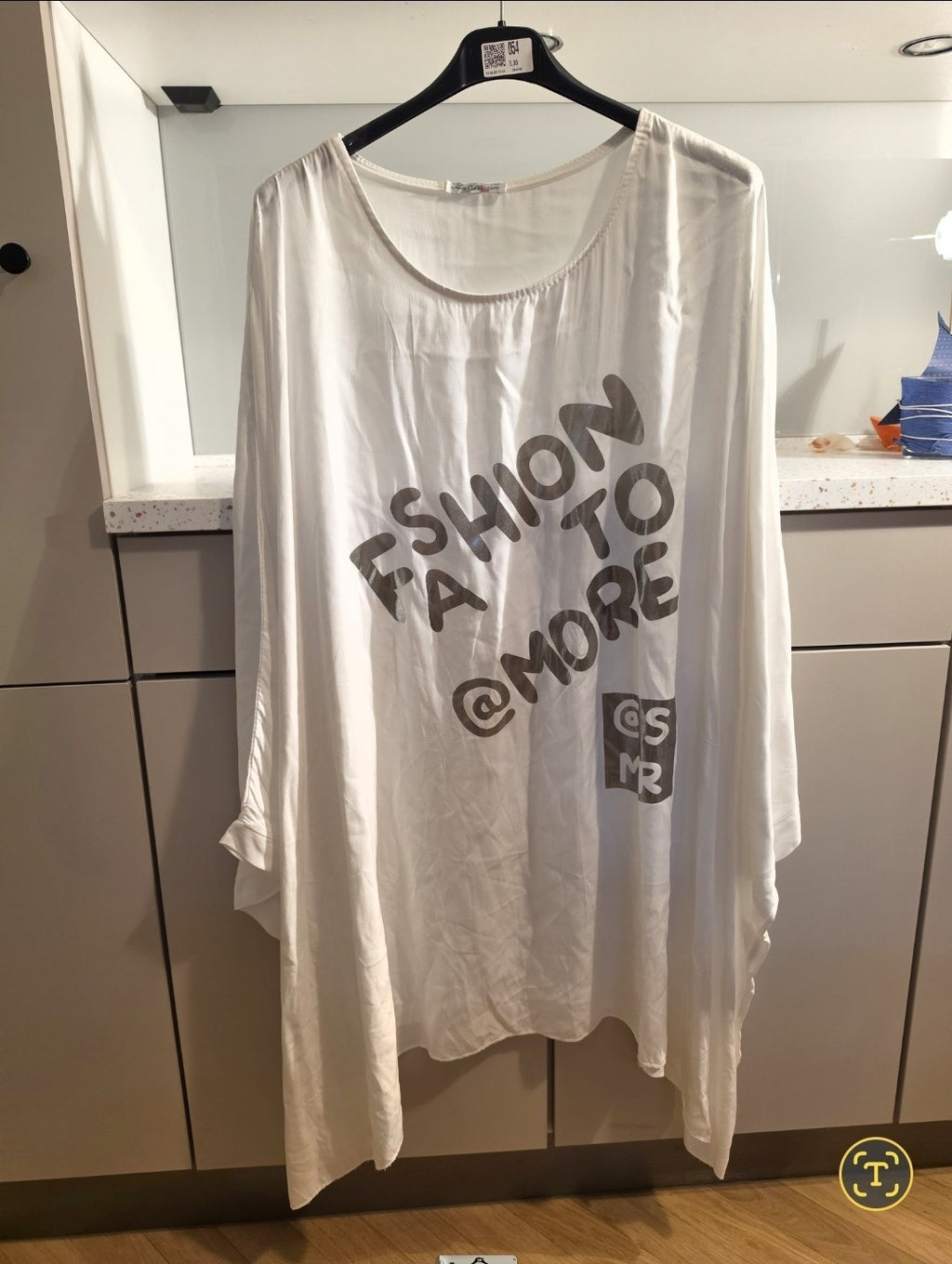 MORE & MORE Damen Oversize Tunika Shirt Weiß Größe 52–60 XXL – Produktbild 2