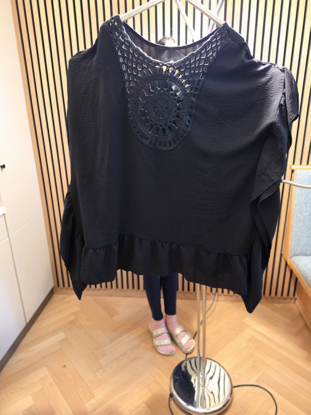 Boho Tunika Damen Häkelspitze Oversize A-Linie Größe 52 54 – Produktbild 3