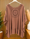 Boho Tunika Damen Häkelspitze Oversize A-Linie Größe 52 54 – Produktbild 1