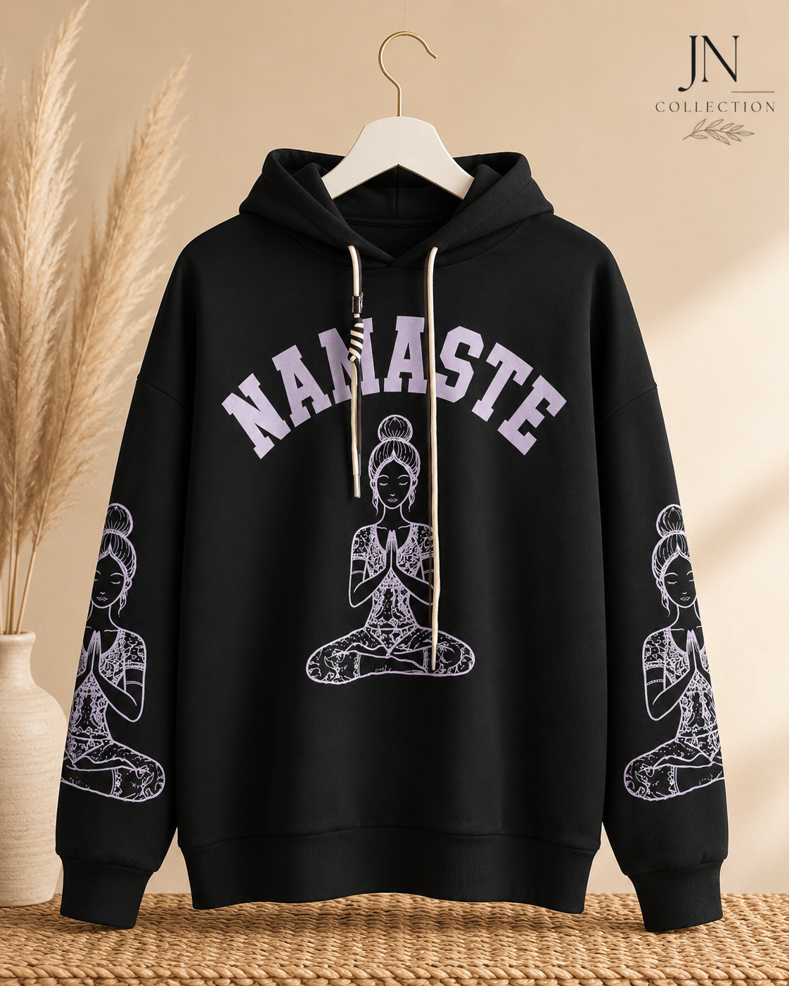 Damen Hoodie Namaste Oversize Curvy 44-56 Butterstoff Kapuze – Produktbild 3
